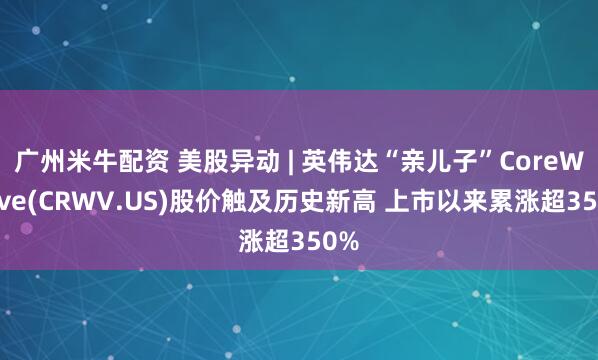 广州米牛配资 美股异动 | 英伟达“亲儿子”CoreWeave(CRWV.US)股价触及历史新高 上市以来累涨超350%